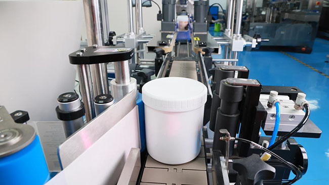 round bottle ready for labeling