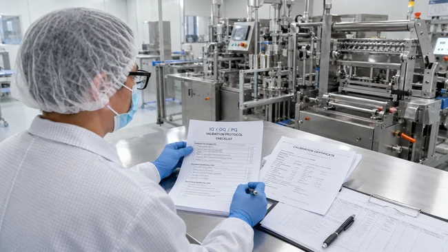 QA review of IQ OQ PQ documents for pharma equipment