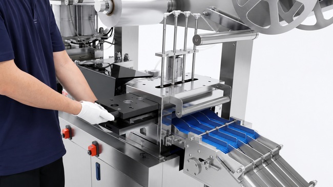 drawer-type mold changeover of the blisterpacking machine