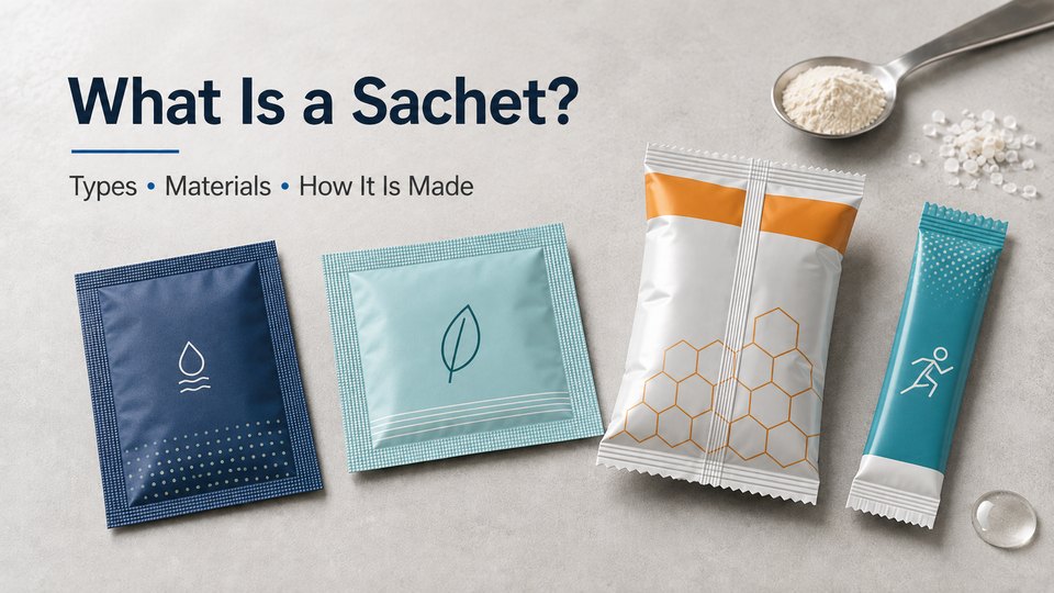 What is a sachet guide showing different sachet packaging formats