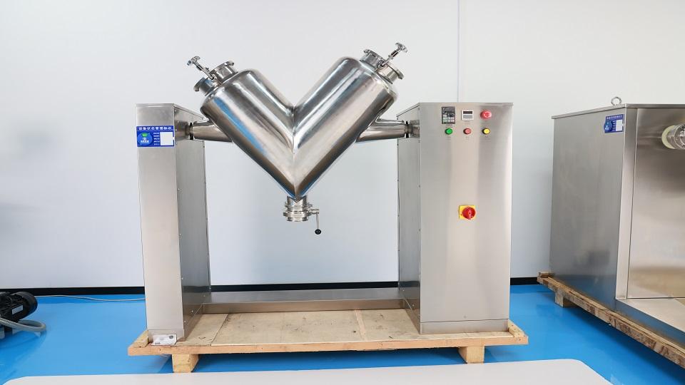 V-type mixer from rich packing