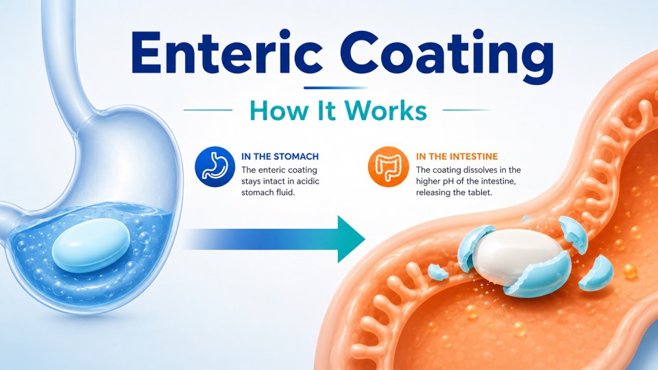 Enteric Coating คืออะไร? คู่มือสำคัญเกี่ยวกับวิธีการทำงาน เหตุผลที่ใช้ และวิธีการเคลือบ